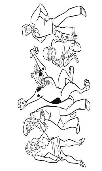 kolorowanka Scooby Doo malowanka do wydruku z bajki dla dzieci, do pokolorowania kredkami, obrazek nr 22